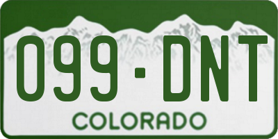 CO license plate 099DNT