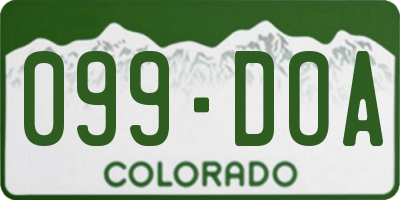CO license plate 099DOA