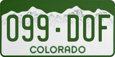 CO license plate 099DOF