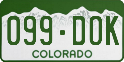 CO license plate 099DOK