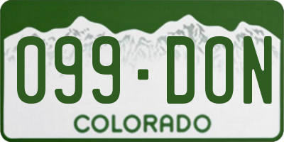 CO license plate 099DON