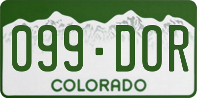 CO license plate 099DOR