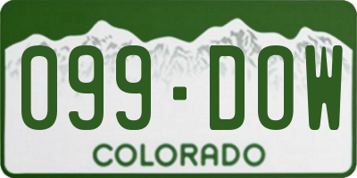 CO license plate 099DOW