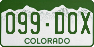 CO license plate 099DOX