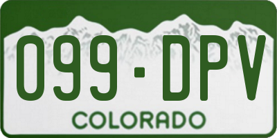 CO license plate 099DPV
