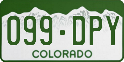 CO license plate 099DPY