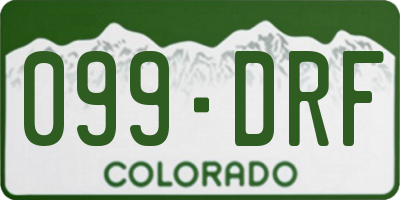 CO license plate 099DRF