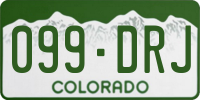 CO license plate 099DRJ
