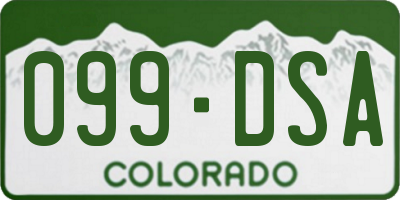 CO license plate 099DSA