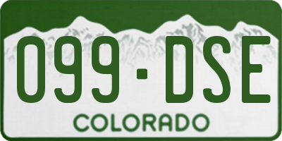 CO license plate 099DSE