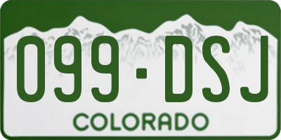 CO license plate 099DSJ