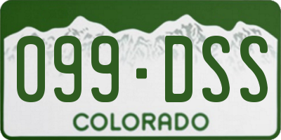 CO license plate 099DSS