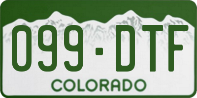CO license plate 099DTF