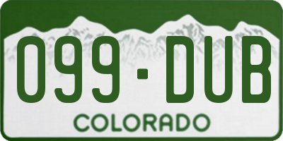 CO license plate 099DUB