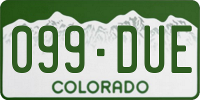 CO license plate 099DUE