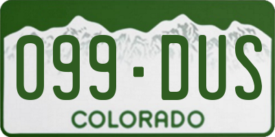 CO license plate 099DUS