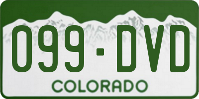 CO license plate 099DVD