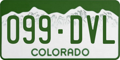 CO license plate 099DVL