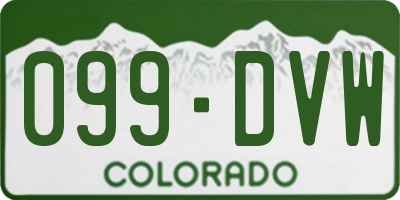 CO license plate 099DVW