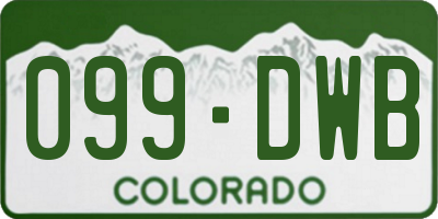 CO license plate 099DWB