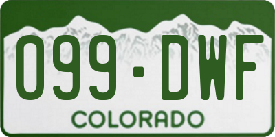 CO license plate 099DWF