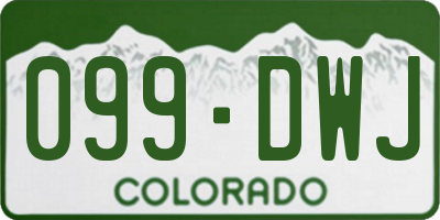 CO license plate 099DWJ