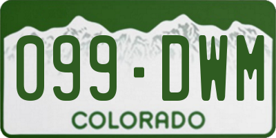 CO license plate 099DWM
