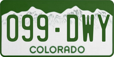 CO license plate 099DWY
