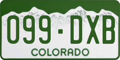 CO license plate 099DXB
