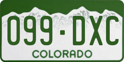 CO license plate 099DXC