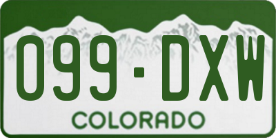 CO license plate 099DXW