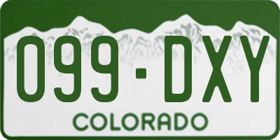 CO license plate 099DXY