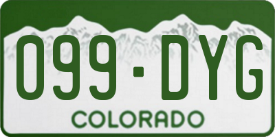CO license plate 099DYG