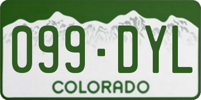 CO license plate 099DYL