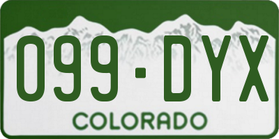 CO license plate 099DYX
