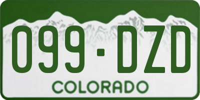 CO license plate 099DZD