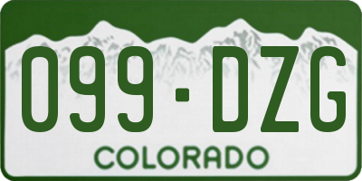 CO license plate 099DZG