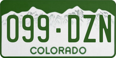 CO license plate 099DZN