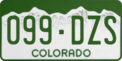 CO license plate 099DZS