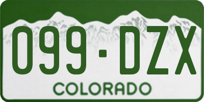 CO license plate 099DZX