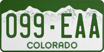 CO license plate 099EAA