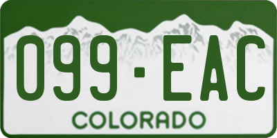 CO license plate 099EAC