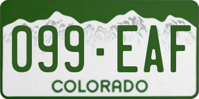 CO license plate 099EAF