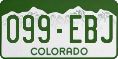CO license plate 099EBJ