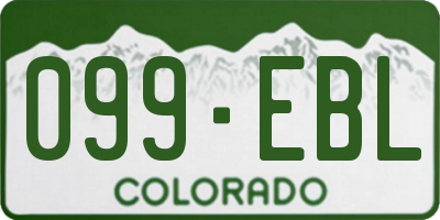 CO license plate 099EBL