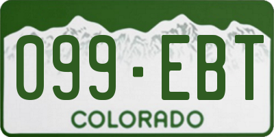 CO license plate 099EBT