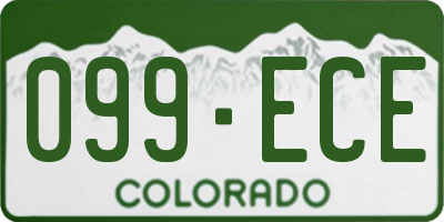 CO license plate 099ECE
