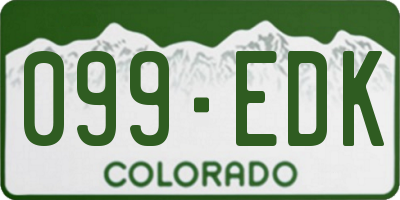 CO license plate 099EDK