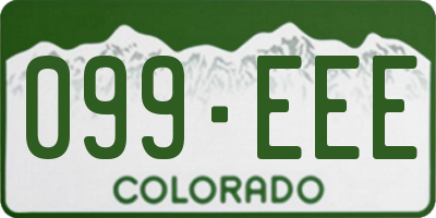 CO license plate 099EEE