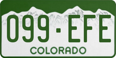 CO license plate 099EFE